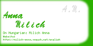 anna milich business card